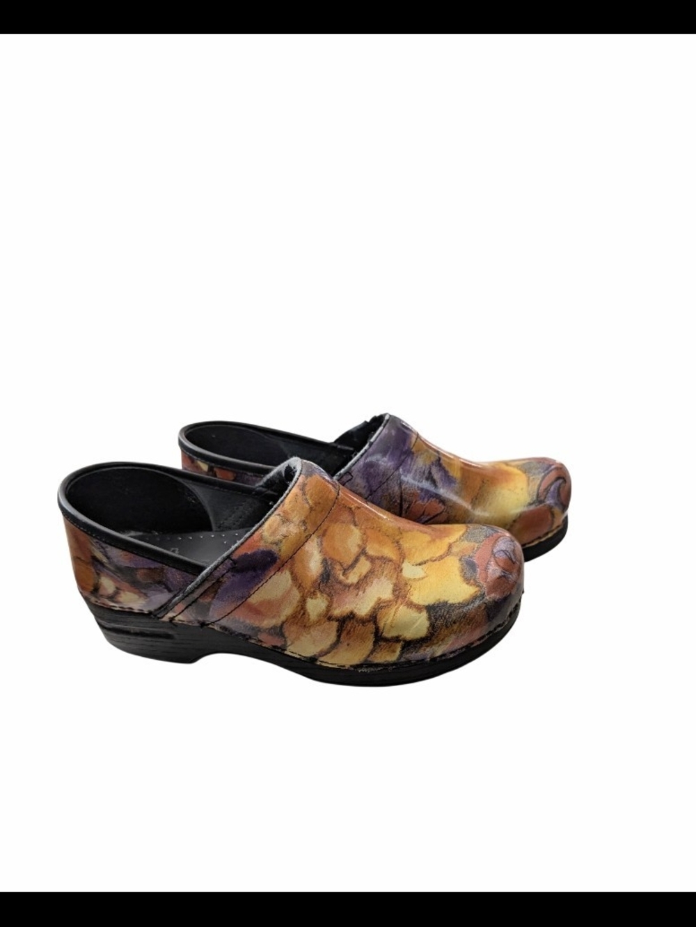 🎨 Dansko Professional Abstract Water Color Leather Clogs Size 40/ US 9.5 🎨